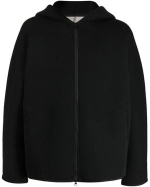 Fumito Ganryu Slouch-Hood Cotton-Blend Jacket - Black
