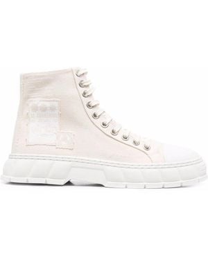 Viron High-Top Canvas Trainers - Natural