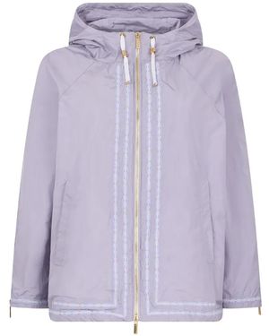 Moorer Zip-Up Hooded Jacket - Purple