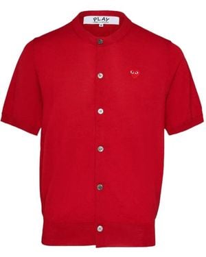 COMME DES GARÇONS PLAY Cárdigan Con Parche De Corazón De Manga Corta - Rojo