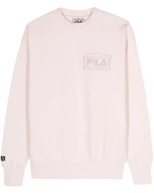 Fila Logo-Print Cotton Sweatshirt - Pink