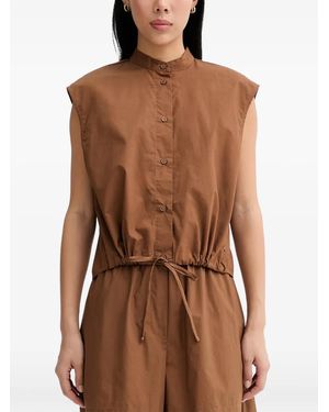 Marc O' Polo Drawstring-Waist Sleeveless Shirt - Brown