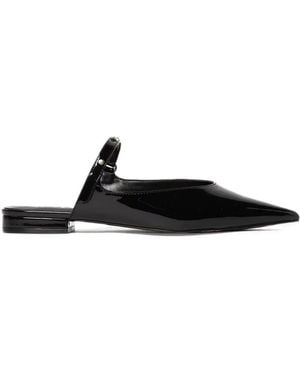Just Cavalli Mules Vernies À Plaque Logo - Noir