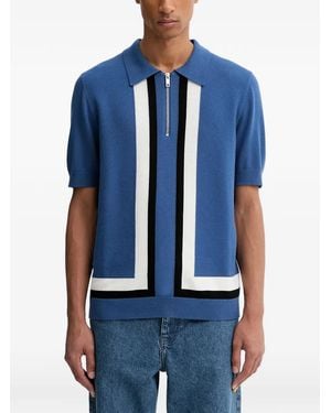 HUGO Stripe-detail polo shirt - Blau