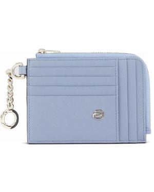 Piquadro Logo-Appliqué Cardholder - Blue