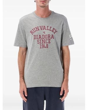 Diadora Run Valley Logo T-Shirt - Grey