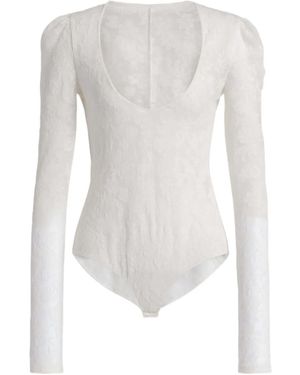 Alberta Ferretti Body De Manga Larga - Blanco