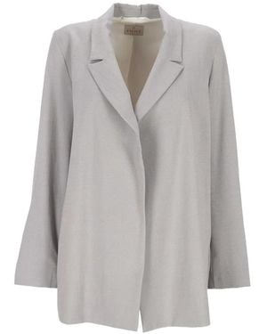 Marella Notch-Lapel Open-Front Jacket - Grey