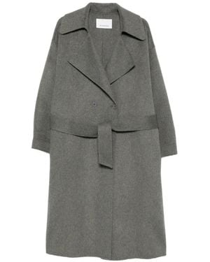 Frankie Shop Doppelreihiger Mantel Mit Gürtel - Grau