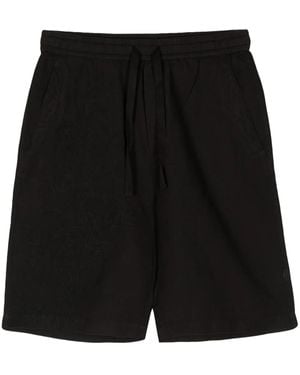 Maharishi Embroidered-Motif Hemp Deck Shorts - Black