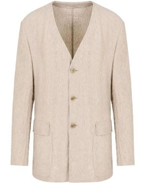 Giorgio Armani Linen Blazer - Natural