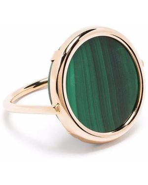 Ginette NY 18Kt Rose Ever Malachite Disc Ring - Metallic