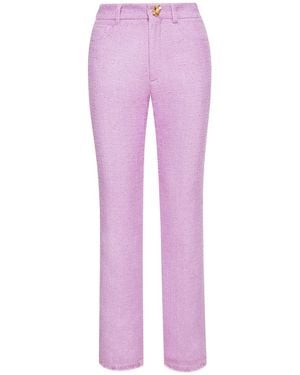 Oscar de la Renta ツイード クロップドパンツ - パープル