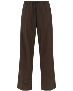 Yves Salomon Perforated Leather Insert Trousers - Brown