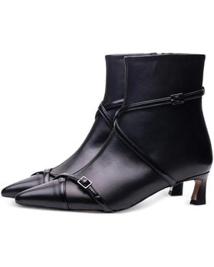 Poche Paris Bottines À Détail De Boucle - Black