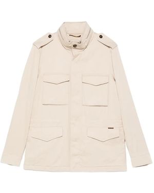 Moorer Veste Denver À Poches Boutonnées - Natural