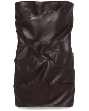 The Attico Strapless Draped Mini Dress - Black