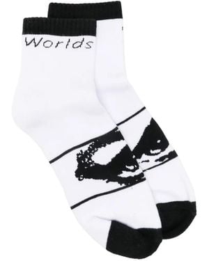 Perks And Mini Chaussettes En Maille Nervurée - White
