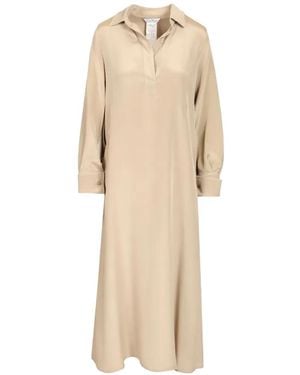 Max Mara Gambero Silk Midi Dress - Natural