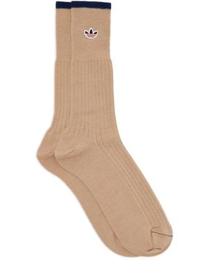 adidas Logo Ribbed Socks - Natural