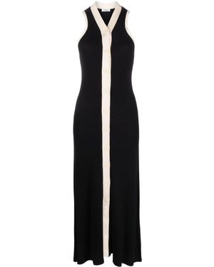 Sandro V-Neck Midi Dress - Black