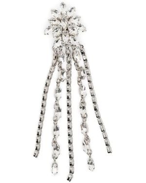 Alessandra Rich Floral Chain Earrings - White