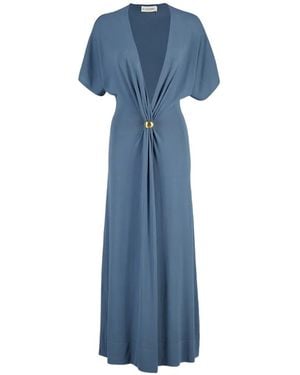 Altuzarra Vestido Rene Con Cuello En V - Azul