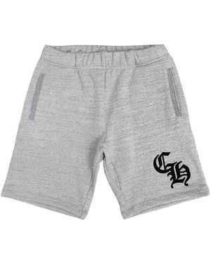 Chrome Hearts Logo-Print Logo-Plaque Shorts - Grey