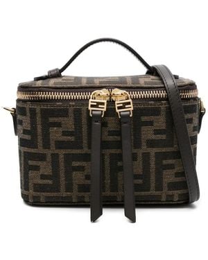 Fendi Vanity Mini-Tasche Mit Ff-Muster - Schwarz