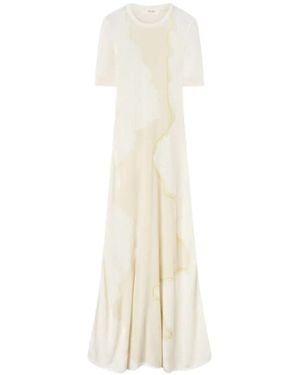 RETORI Struggle And Peace Mixed-Media Inserts Maxi Dress - White