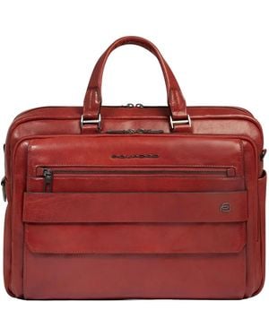 Piquadro Grained Laptop 15,6" Bag - Red
