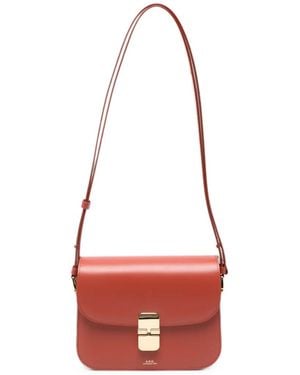 A.P.C. Grace Leather Shoulder Bag - Red