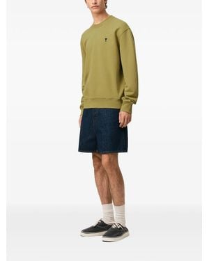 Ami Paris Cotton Ami De Coeur Sweatshirt - Yellow