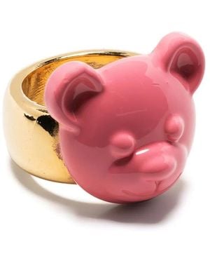 Moschino Anillo de cóctel Teddy Bear - Rosa