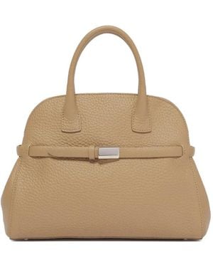 Orciani Midi Aura Soft Leather Tote Bag - Natural
