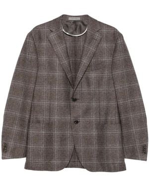 Corneliani チェック ジャケット - グレー