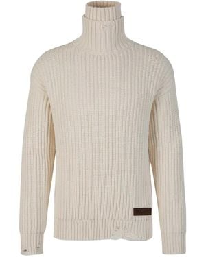 DSquared² Ribbed-Knit Sweater - White