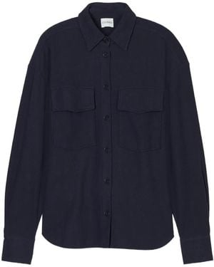 Closed Ribbed Pocket Shirt - Blue