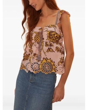 FARM Rio Bluse Mit Tropical Landing-Print - Blau