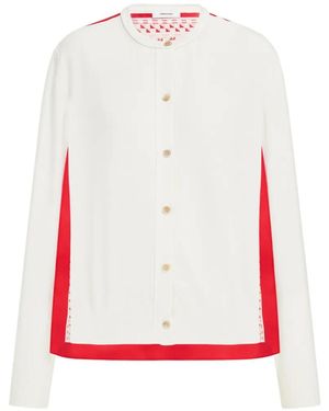 Ferragamo Feather Show Print Crew-Neck Cardigan - White