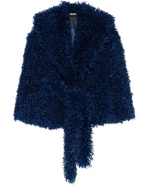 ROTATE BIRGER CHRISTENSEN Faux Fur Belted Jacket - Blue
