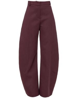 Nissa Pantalones Barrel De Mezcla De Lana - Morado