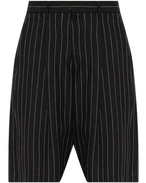 R13 Pinstripe Bermuda Shorts - Black