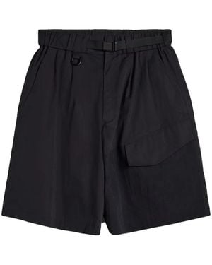 Y-3 Ut Belted Shorts - Blue