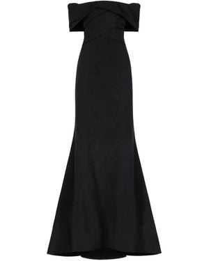 Oscar de la Renta Drape-Detailed Trumpet Gown - Black