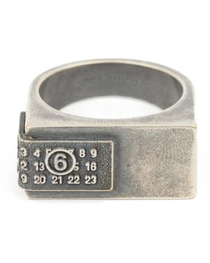 MM6 by Maison Margiela Numbers-Motif Ring - Grey
