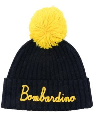 Mc2 Saint Barth Wengen Pom-Pom Ribbed Beanie Hat - Yellow