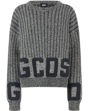Gcds Ribbed Low Logo Jumper - Grey