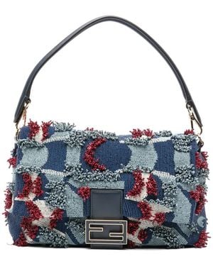Fendi Mamma Baguette Medium Bag - Blue