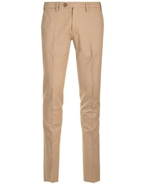 Al Duca d'Aosta Pressed-Crease Slim-Fit Trousers - Natural